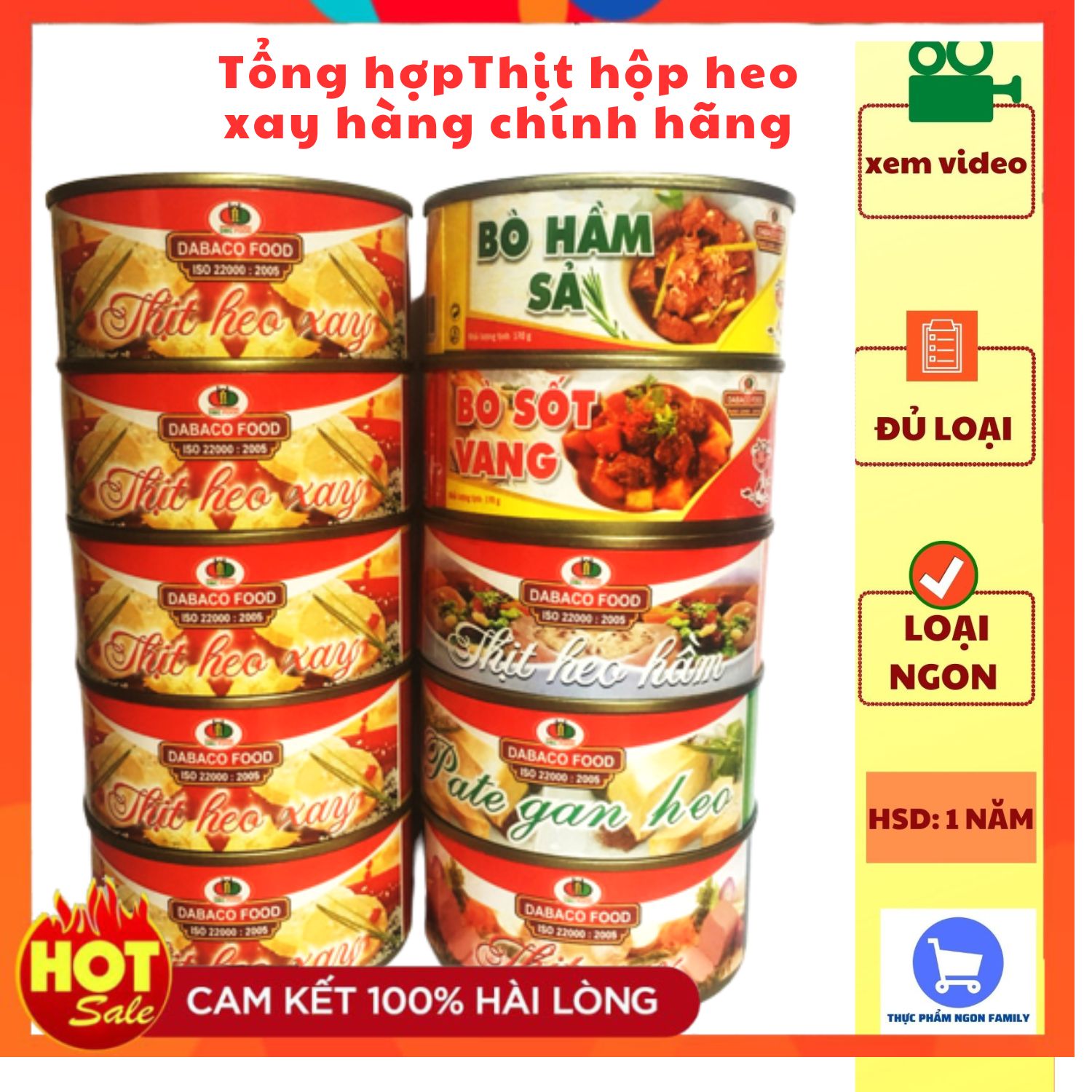 1 Hộp 170gr Thịt hộp heo xay hàng chính hãng công ty Dabaco Food - date mới