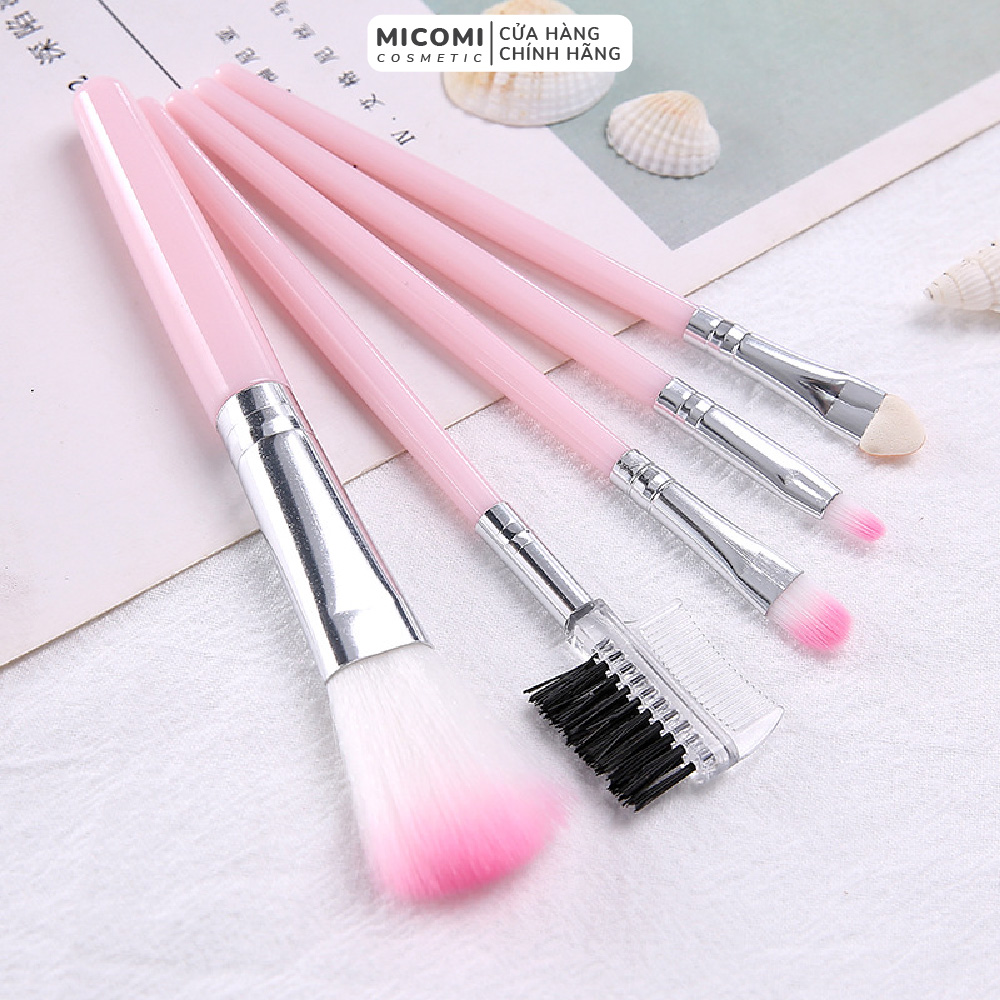 Bộ Cọ Trang Điểm 5 Món Che Khuyết Điểm Đánh Phấn Mắt Má Hồng Môi Make Up Cá Nhân Nội Địa Trung MICOMI Cosmetics