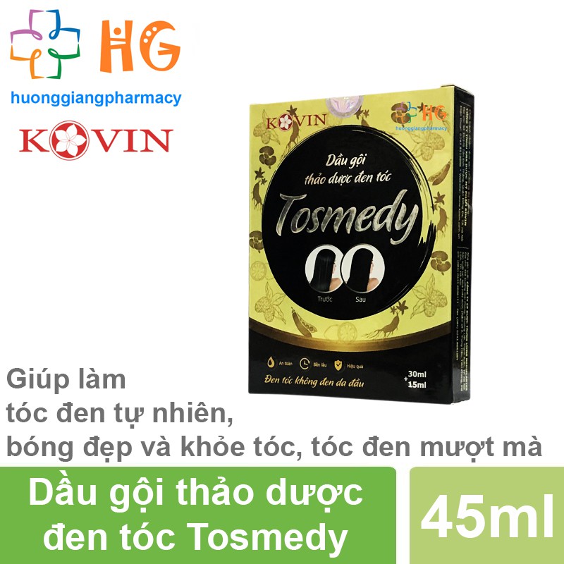 Dầu gội thảo dược đen tóc Tosmedy - An toàn, Hiệu quả (Hộp 2 gói)