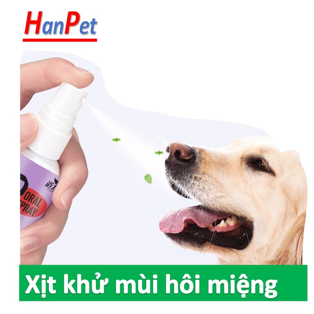 Xịt hôi mồm chó chai lớn 120m xịt vệ sinh khử mùi hôi răng miệng cho chó