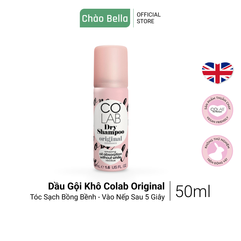 Dầu gội khô colab hương nguyên bản - colab dry shampoo 50ml | tóc sạch bồng bềnh và vào nếp trong 5 giây