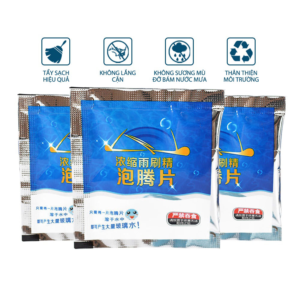 Viên sủi rửa kính ô tô, viên tẩy rửa kính ô tô hỗ trợ làm sạch kính hoàn toàn, tiện dụng, thân thiên với môi trường