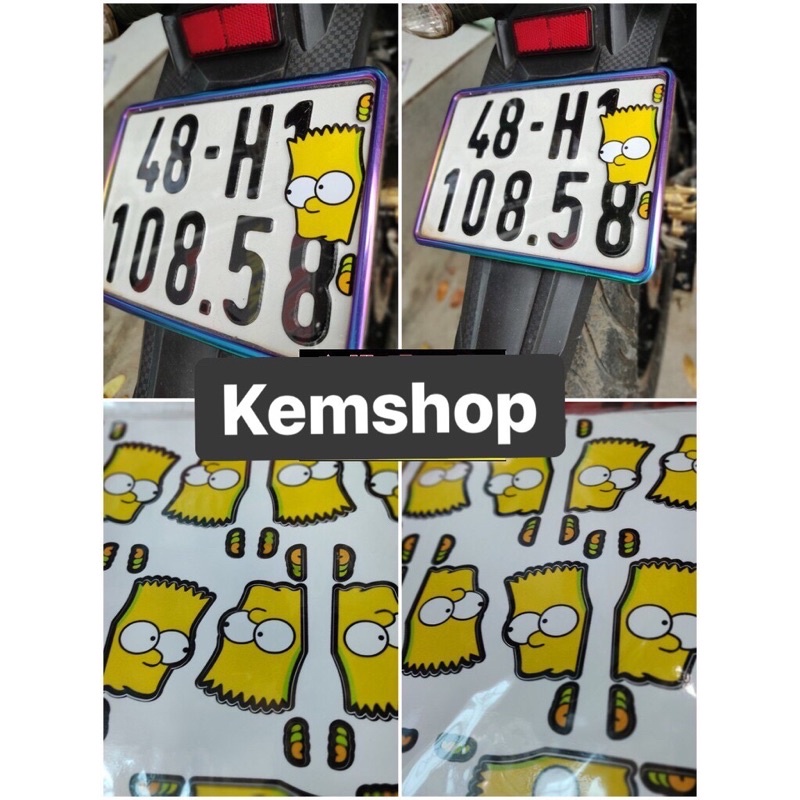 Tem cậu bé vàng simpson 5cm trang trí xe máy, điện thoại, lap top