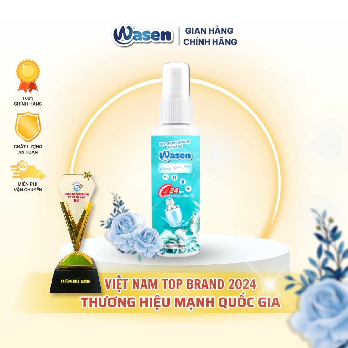XỊT THƠM QUẦN ÁO ĐA NĂNG WASEN 100ML - CẢI TIẾN MỚI, AN TOÀN, TIỆN DỤNG