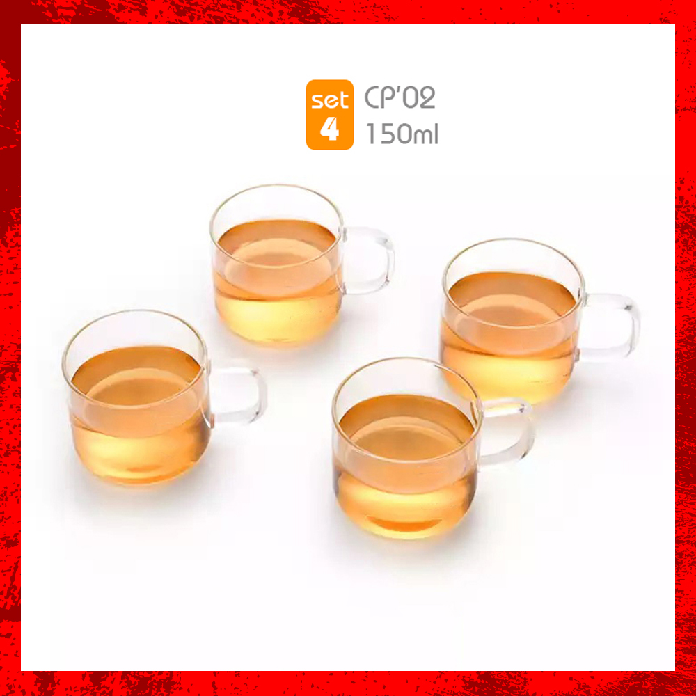 Bộ 4 tách thủy tinh Samadoyo CP02/4 0.15L