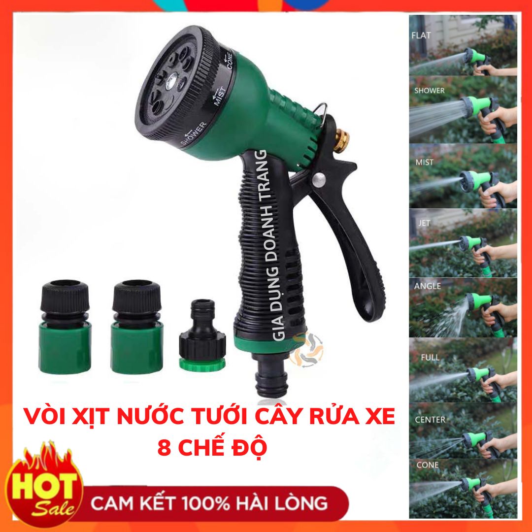 Vòi tưới cây, Vòi nước tưới cây 8 chế độ phun, Vòi tưới nước đa năng