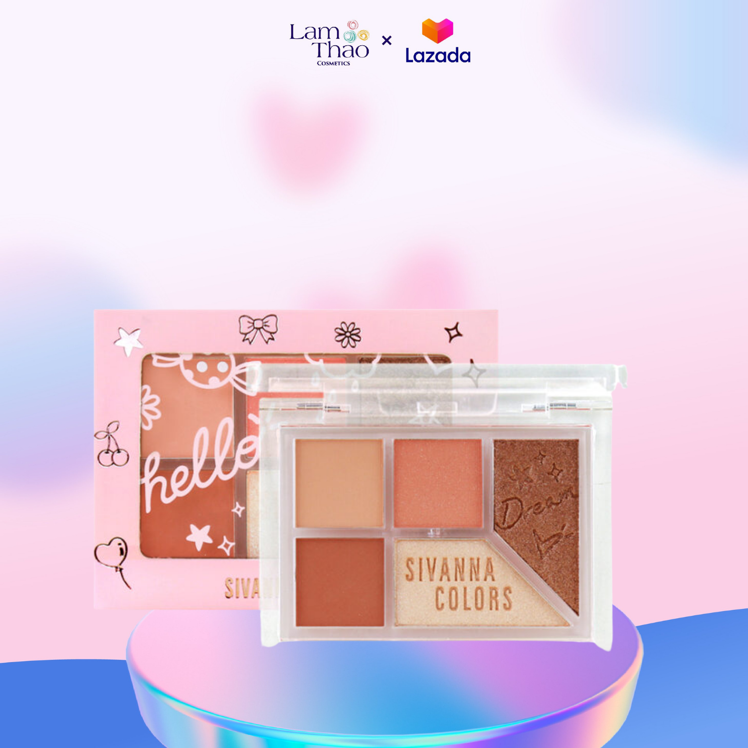Bảng phấn mắt 6 ô sivanna colors crystal eye shadow palette hf5081