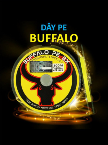 Dây Pe 8x Buffalo chuyên dùng làm trục câu lure lóc chẽm tráp hanh mú nhồng