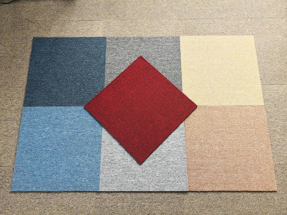 1M2 THẢM TẤM ĐẾ CAO SU ĐƠN MÀU CẤU TRÚC DẠNG SỢI NHẬT BẢN ( Gồm 4 tấm kt 50x50xm/tấm)