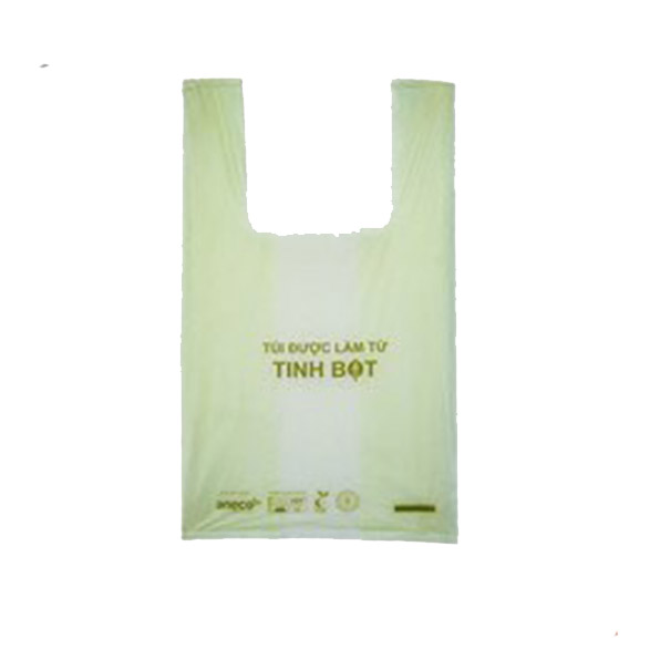 Túi có quai (xếp duỗi) sinh học phân hủy hoàn toàn AnEco xanh lá size 20*35