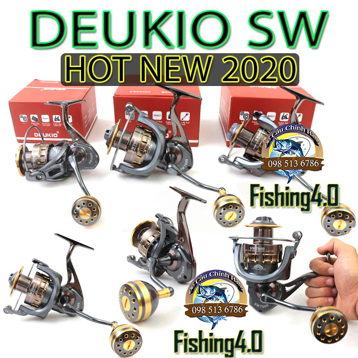 MÁY CÂU CÁ DEUKIO SW 5000 6000 7000 HOT NEW 2020 ! TAY QUAY NÚM ĐỘ