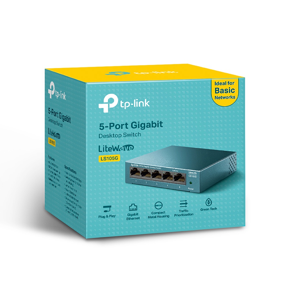 Thiết bị chia mạng tp-link ls105g 5 cổng gigabit, vỏ thép