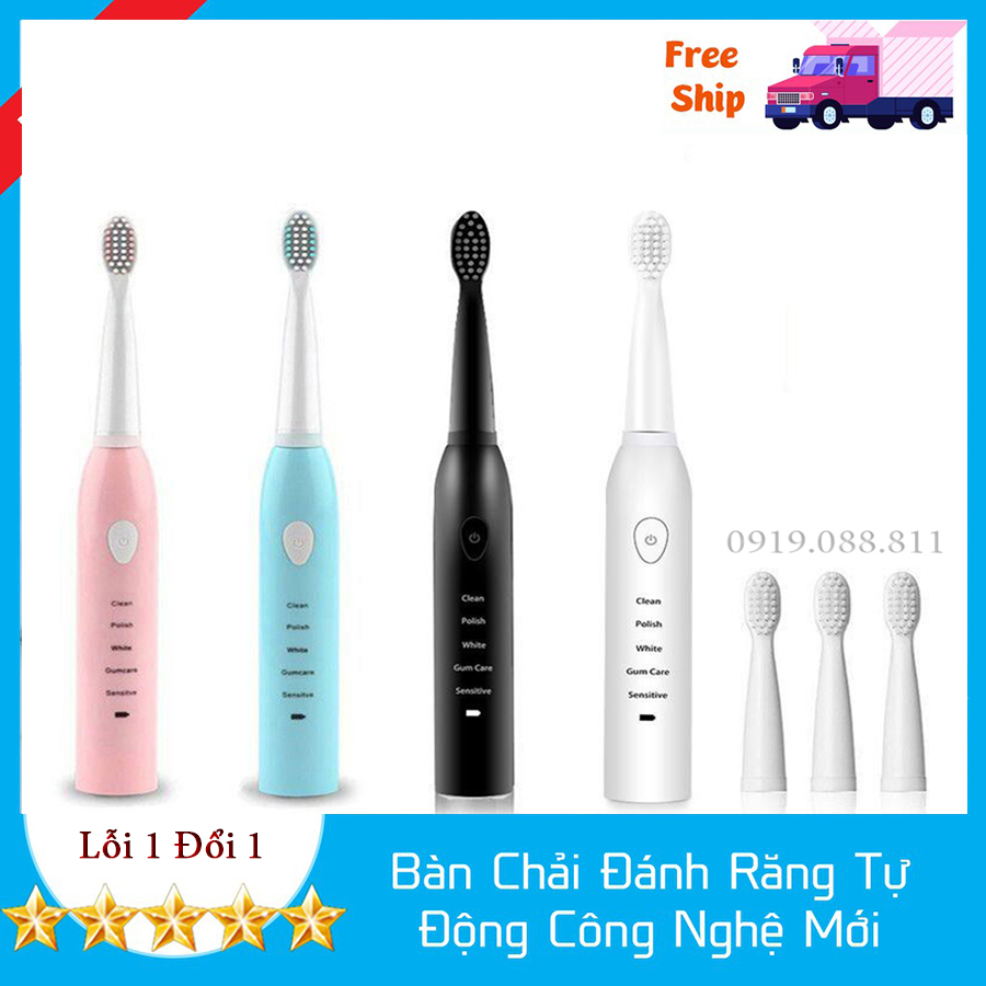 Bàn Chải Đánh Răng Điện Tự Động Hongxin, Bàn Chải Điện, Lông Mềm, Chống Nước, Với 5 Chế Độ Làm Sạch Răng Có Pin Sạc