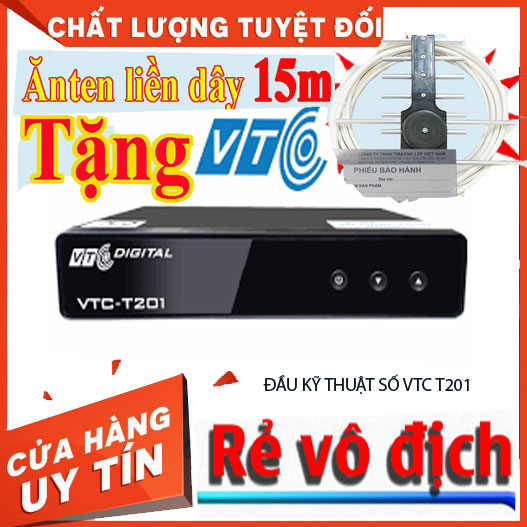 (TẶNG ANTEN 12M)Đầu Thu DVB T2-Đầu Thu Kỹ Thuật Số VTC T201-Đổi Mới Trong 07 Ngày-Bảo Hành 12 Tháng-Thu Sóng Được Hơn 80 Kênh Truyền Hình & Radio