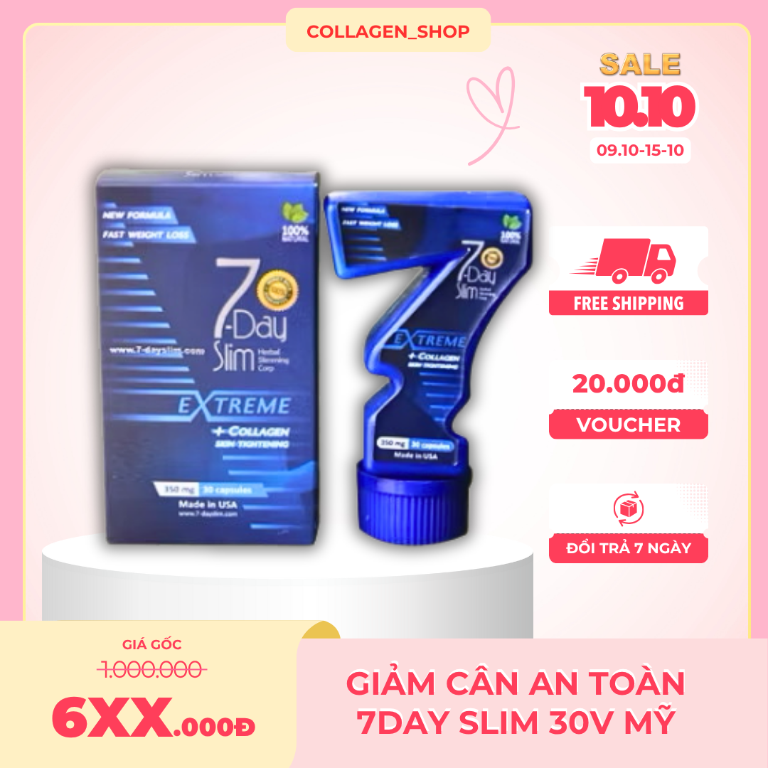  Viên Uống Giảm Cân 7 Day Slim Nhập Khẩu Mỹ  30 Viên  