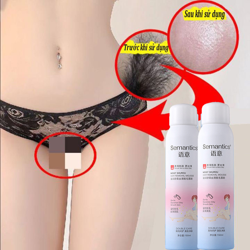 Tẩy lông Mousse Kem Triệt Dạng Xịt không đau Kem tẩy lông kem tẩy lông nách chân tay kem tẩy lông onllie nhạy cảm 150ml
