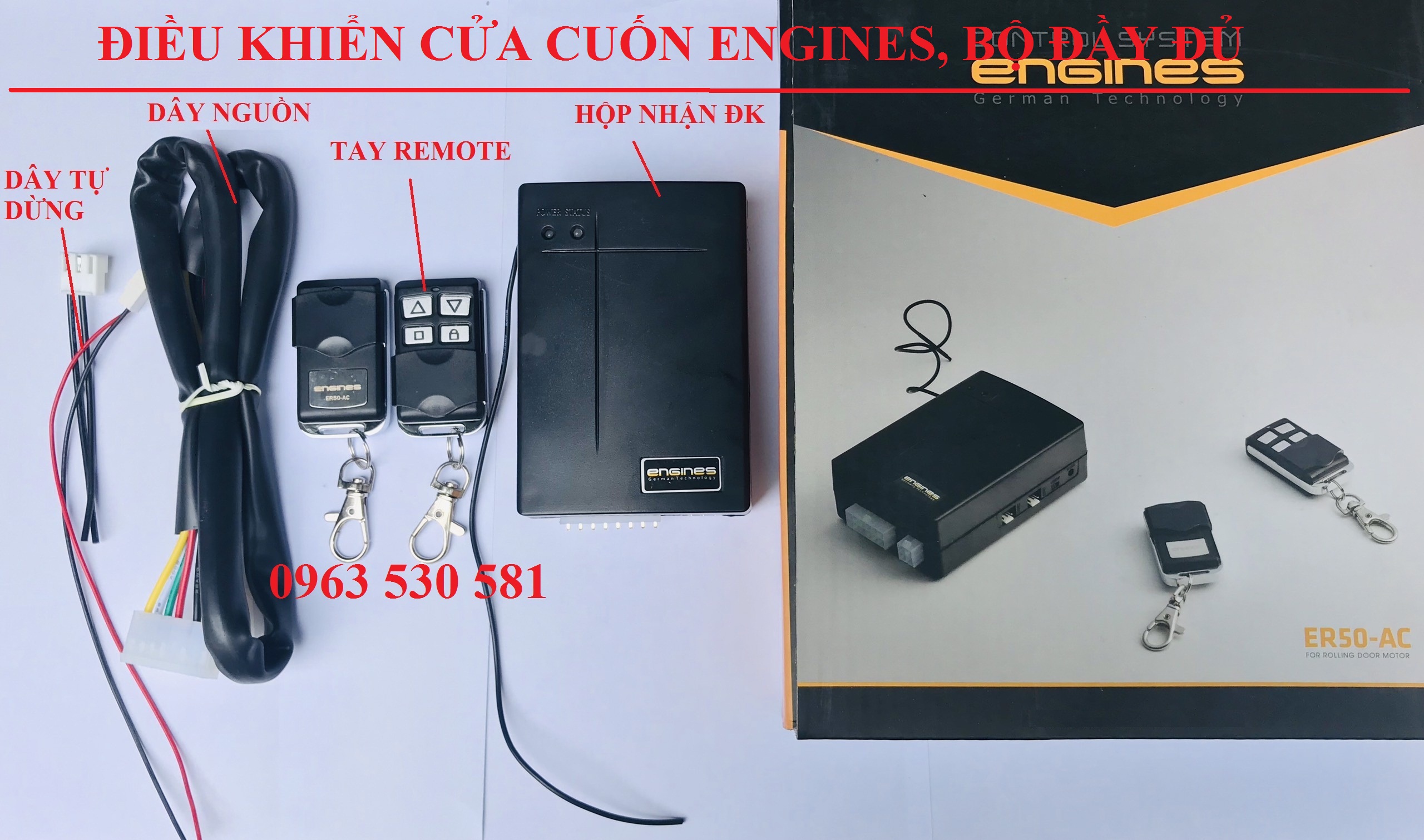 [HCM]ĐIỀU KHIỂN CỬA CUỐN ENGINESE ER50-AC SÓNG 433Mhz THƯƠNG HIỆU ĐỨC