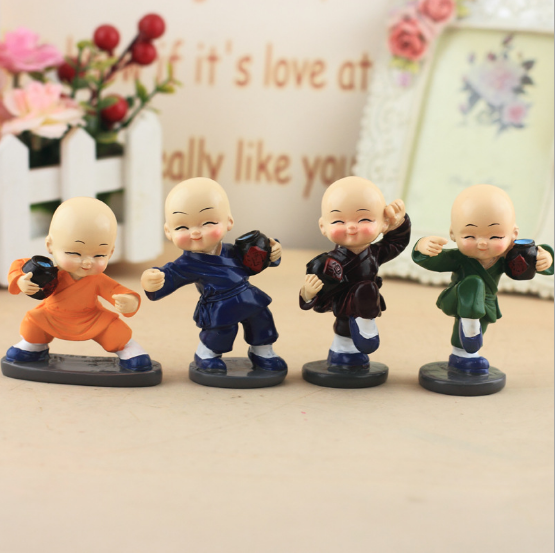 [HCM]Combo 4 chú tiểu múa võ ôm bình r.ượu - Bộ 4 chú tiểu phong thủy đáng yêu - Tượng chú tiểu - Tượng trang trí