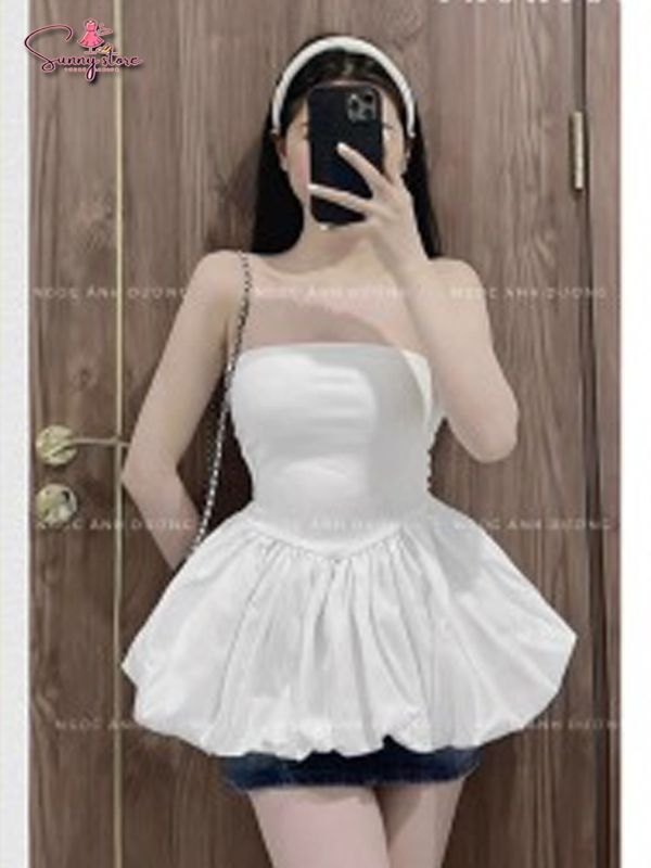 Áo ống dáng bí, áo cúp dáng babydoll có mút ngực