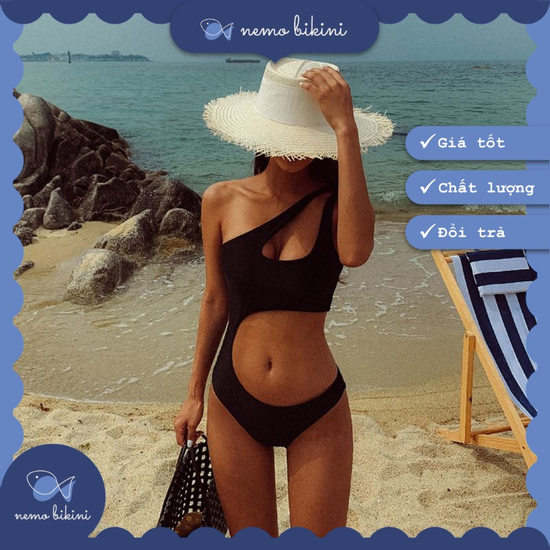 Bikini đi biển, đồ bơi nữ 1 mảnh liền thân tôn dáng khoét eo 1 bên Nemo Bikini - B1