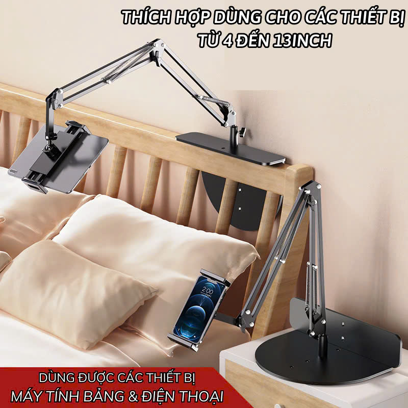 Giá Đỡ Điện Thoại, Ipad Hợp Kim Nhôm Thiết Kế Kẹp Bàn, Đầu Giường Quay Video Chống Rung, Gậy Livestream, Xem Phim, Đọc Báo Chống Mỏi Xếp Gọn.