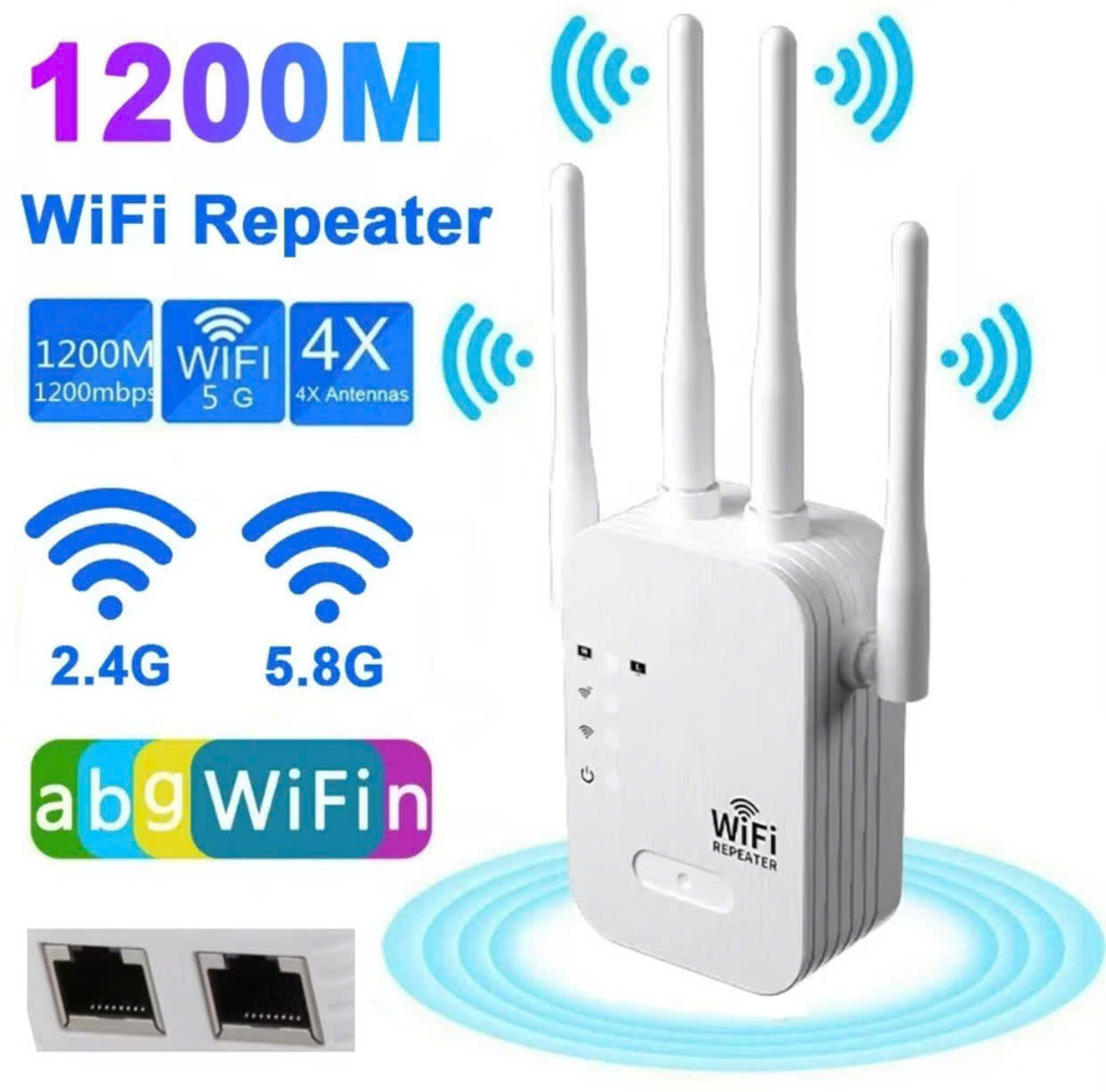 Bộ Kích Sóng Wifi 4 Râu Tốc Độ CAo 1200Mbps Phát Xuyên Tường , Mở Rộng Vùng Phủ Sóng Kết Nối Sóng Mạnh