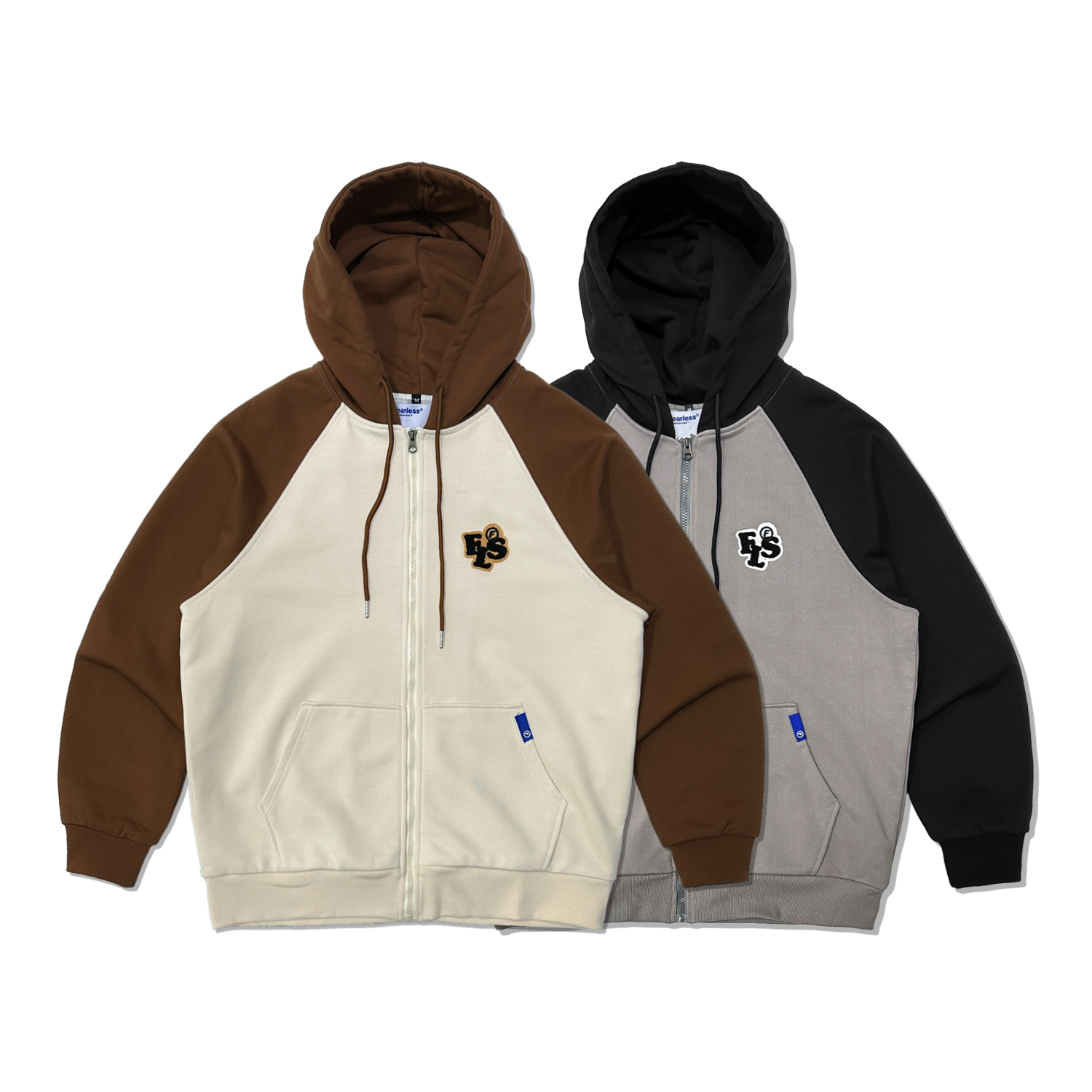 Áo khoác fearless raglan fullzip fls logo chân cua 350gsm lót dù
