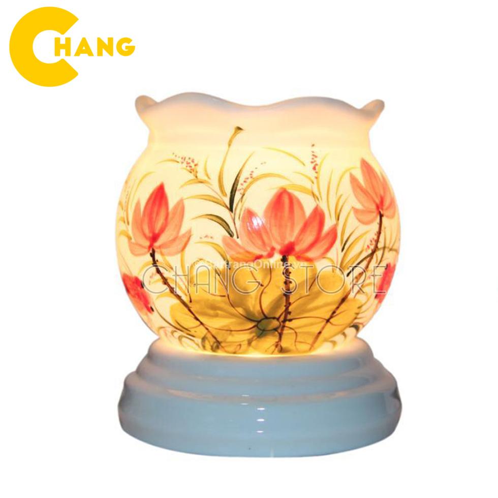 Đèn xông tinh dầu gốm Bát Tràng, đèn trang trí gốm Bát Tràng thiết kế sang trọng; trang nhã