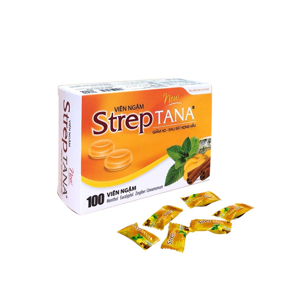 Kẹo gừng streptana hộp 100 viên - hộp 24 viên