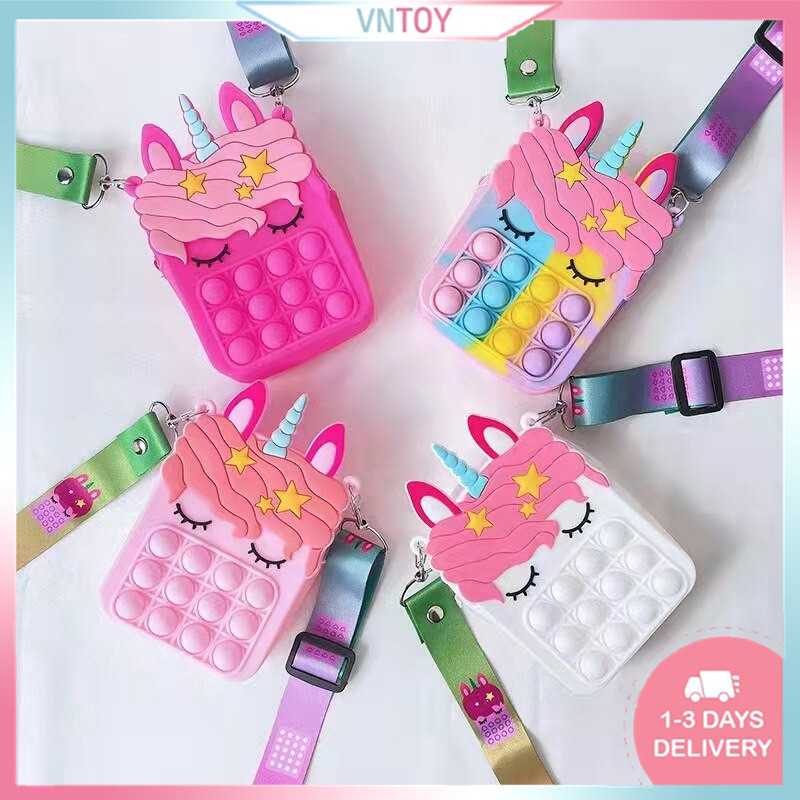 Pop It - Túi Popit đeo Chéo Giải Toả Căng Thẳng Giảm Stress Cho Bé Gái Siêu Xinh Siêu Cute