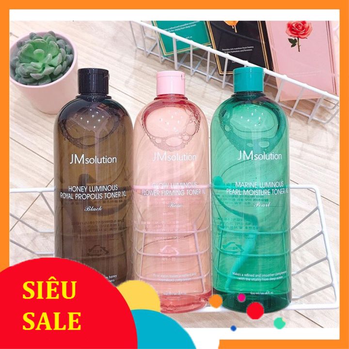 Nước Hoa Hồng Đàn Hồi Cho Da JMSolution Glow Luminous Flower Firming Toner XL 600ml