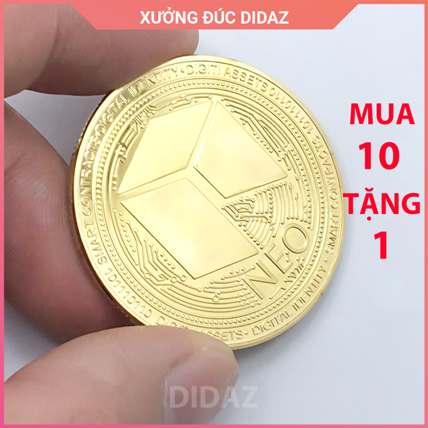 Đồng Xu NEO, Bitcoin mạ vàng, bạc 24k đồ lưu niệm, trang trí, sưu tầm, quà tặng hội nhóm NEOCOIN