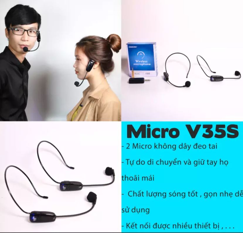 [HCM][ HÀNG MỚI 2021 ] Combo 2 Micro Không Dây Đeo Tai Zansong V35S Cao Cấp Hỗ Trợ Thuyết Trình Giảng Dạy Trợ Giảng Hướng Dẫn Cho Các Anh Chị Giáo Viên Thuyết Trình Trực Tuyến Dạy Học Trên Giảng Đường Hội Trường Sân Khấu...
