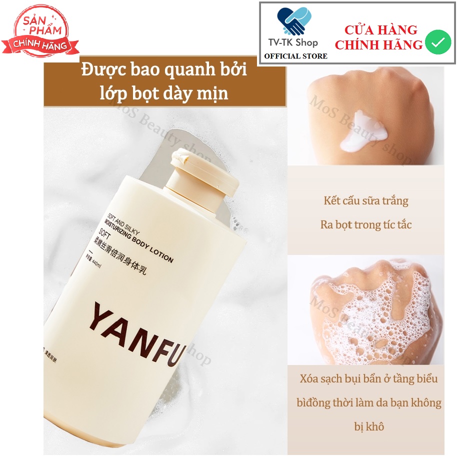 Sữa tắm trắng da toàn thân yanfu milk body lotion 500ml làm trắng vùng thâm trắng da dưỡng ẩm - mẫu mới