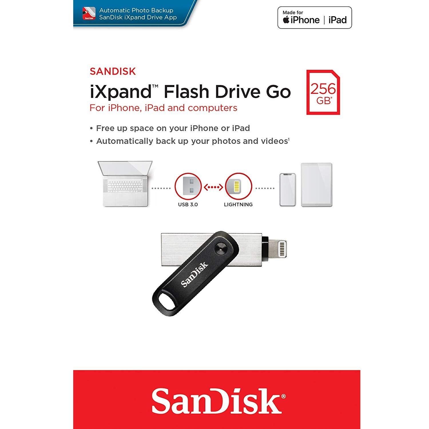 USB OTG SanDisk iXpand Go 256GB cho iphone từ 14 pro max trở xuống (Bạc) Nhat Tin Authorised Store