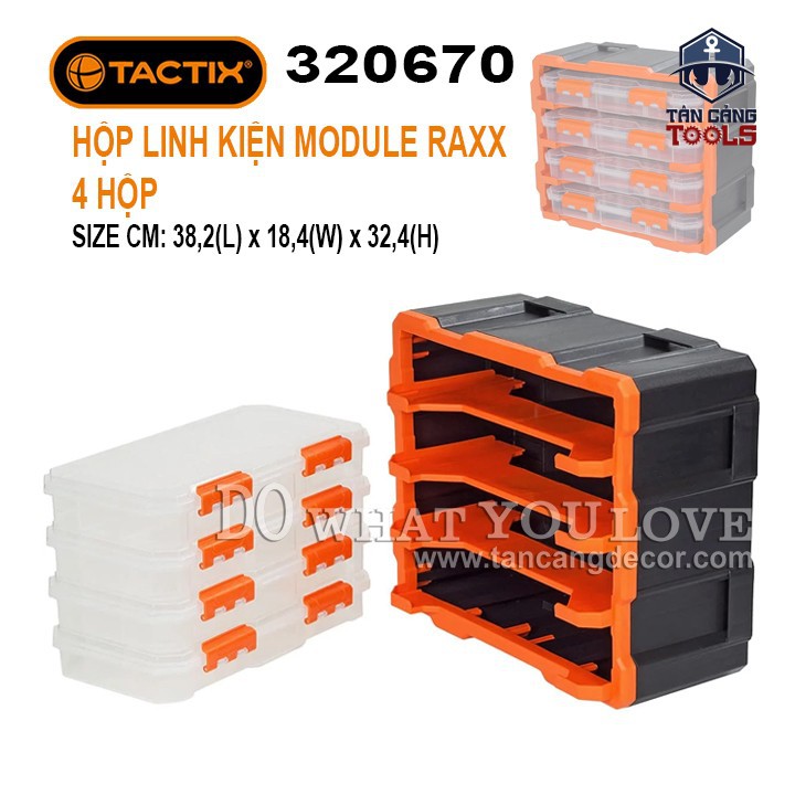 Hộp đựng linh kiện tiện ích module raxx 4 ngăn tactix 320670