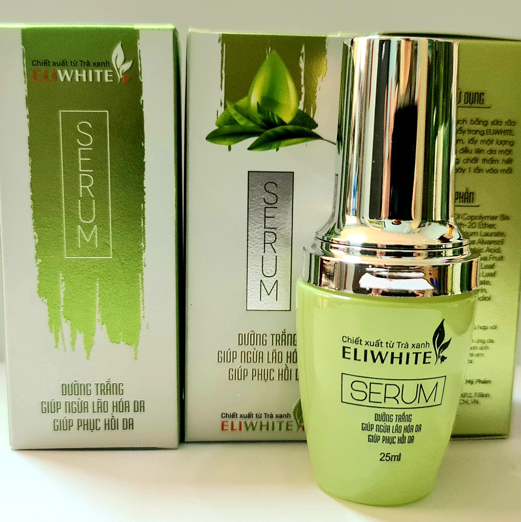 [Chính Hãng] Serum Trắng Da Trà Xanh Eliwhite - Nâng Cơ Mờ Nếp Nhăn, Phục Hồi Da Nhiễm Corti 40g