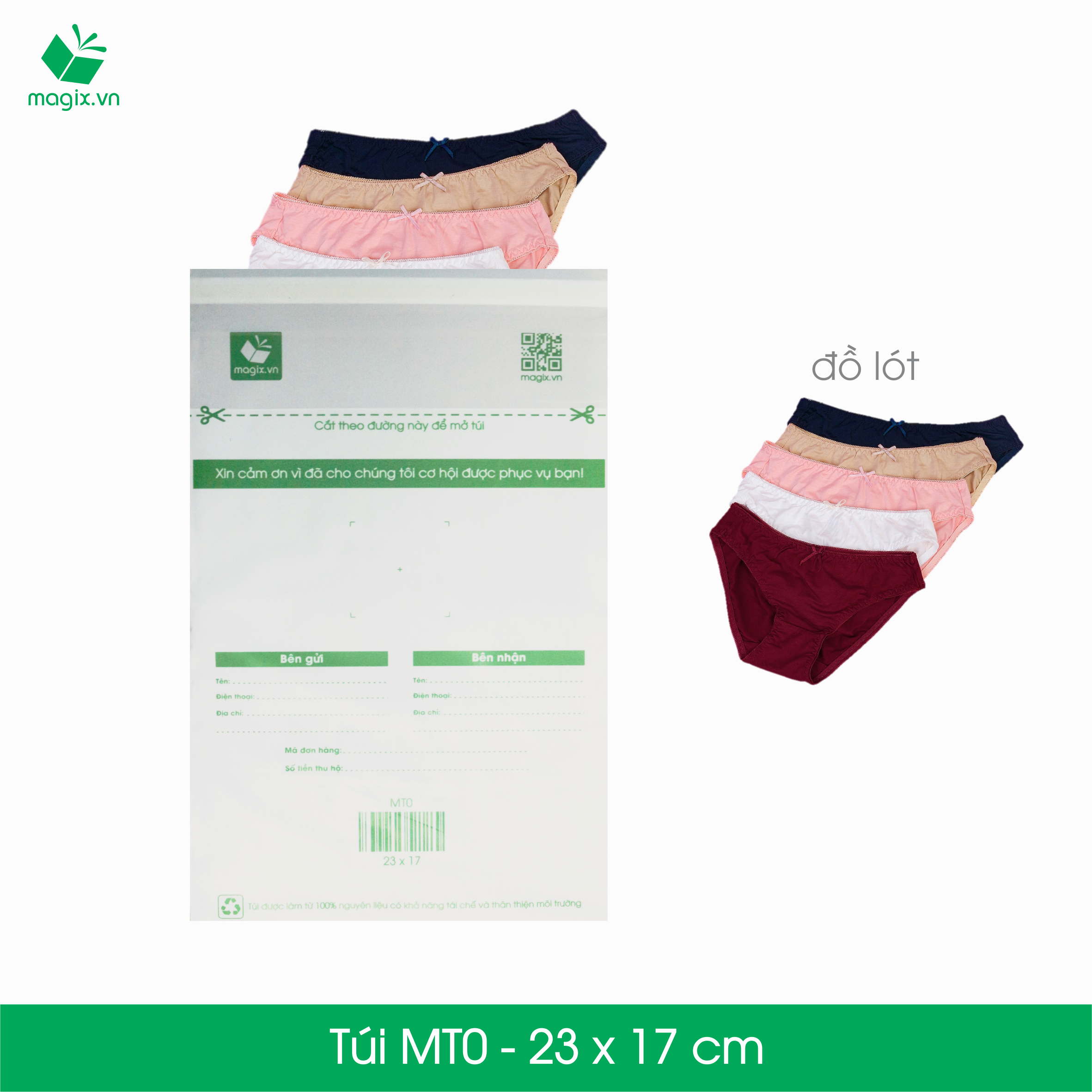Mt0 - 23x17 cm - 100 túi nilon đóng hàng