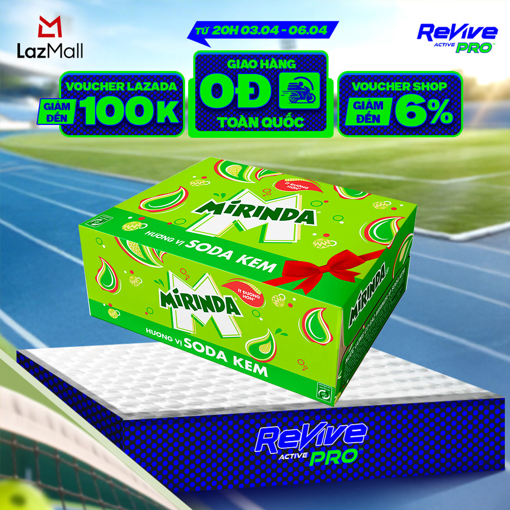 [SALE 4.4] Thùng Nước Ngọt Giải Khát Có Gaz Mirinda Soda Kem (320ml/lon)