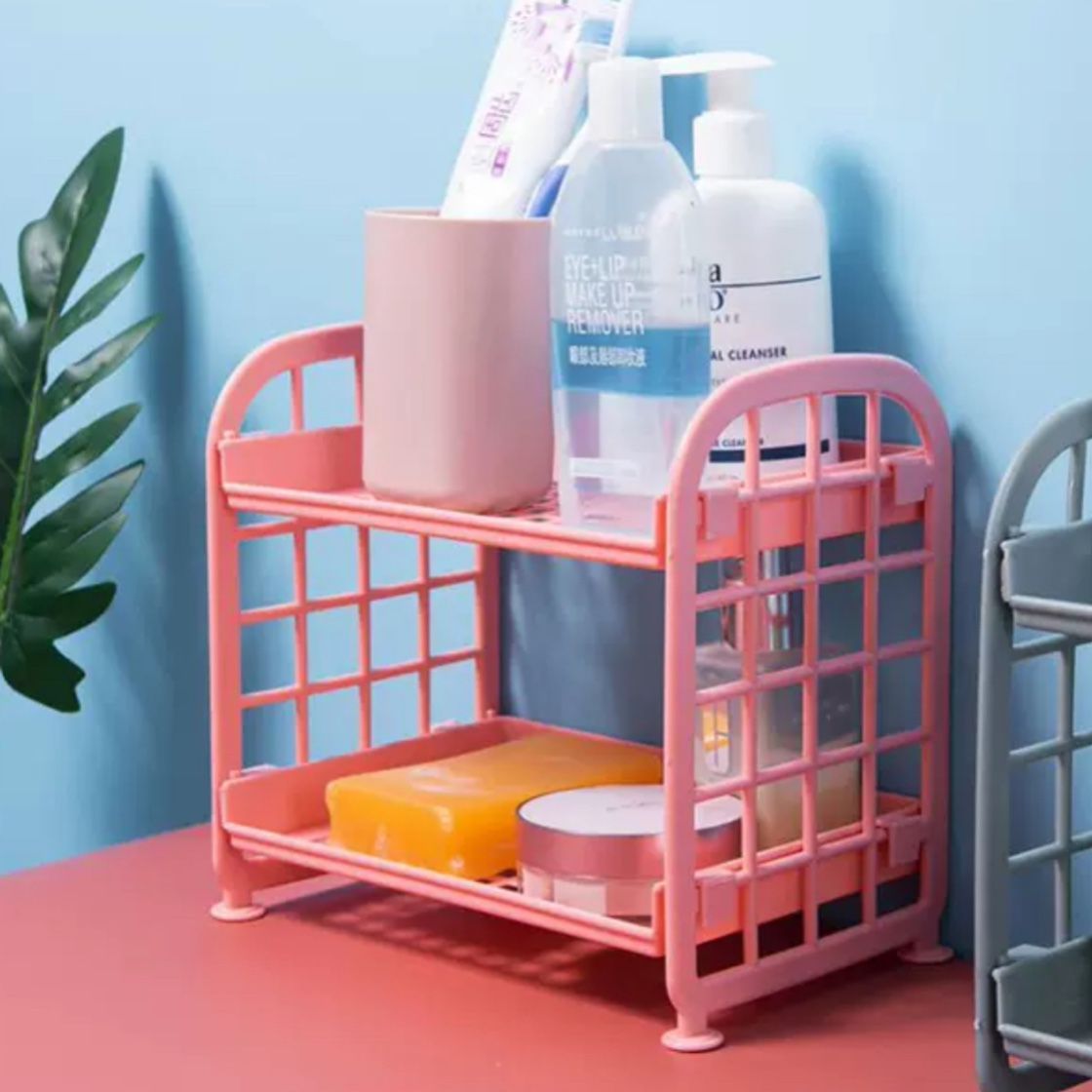 KỆ NHÀ TẮM MINI 2 TẦNG ĐỰNG MỸ PHẨM ĐỒ DÙNG PHÒNG TẮM SIÊU CHỊU LỰC CÓ THỂ XẾP GỌN ĐƯỢC - KỆ ĐỰNG ĐỒ DÙNG VĂN PHÒNG XINH XẮN - KỆ NHÀ BẾP - KỆ GIA VỊ LOẠI TỐT