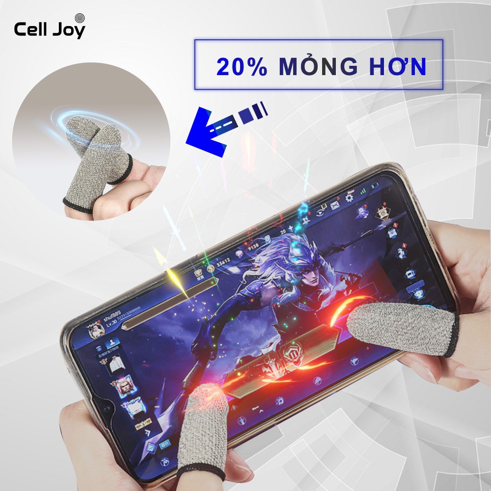 Bộ 2 bao ngón tay chơi game điện thoại phiên bản mỏng chống mồ hôi chống trượt công nghệ dệt 360 độ mới