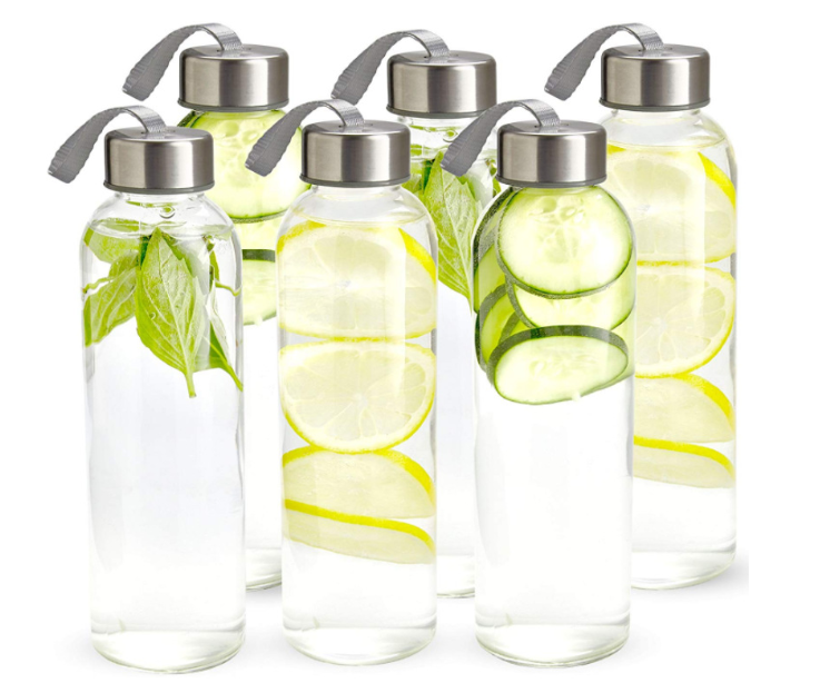 [ Lựa chọn 1 hoặc combo 3 bình ] Bình nước thủy tinh có nắp kèm dây, bình nước thủy tinh trong suốt 500ml,  bình nước detox , nước ép giá rẻ, bình nước giá rẻ chất lượng cao