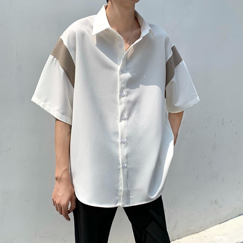 Áo sơ mi nam tay ngắn form rộng phối viền tay áo  NL977 Chất vải kate siêu đẹp không nhăn không xù TOP FASHION SHOP