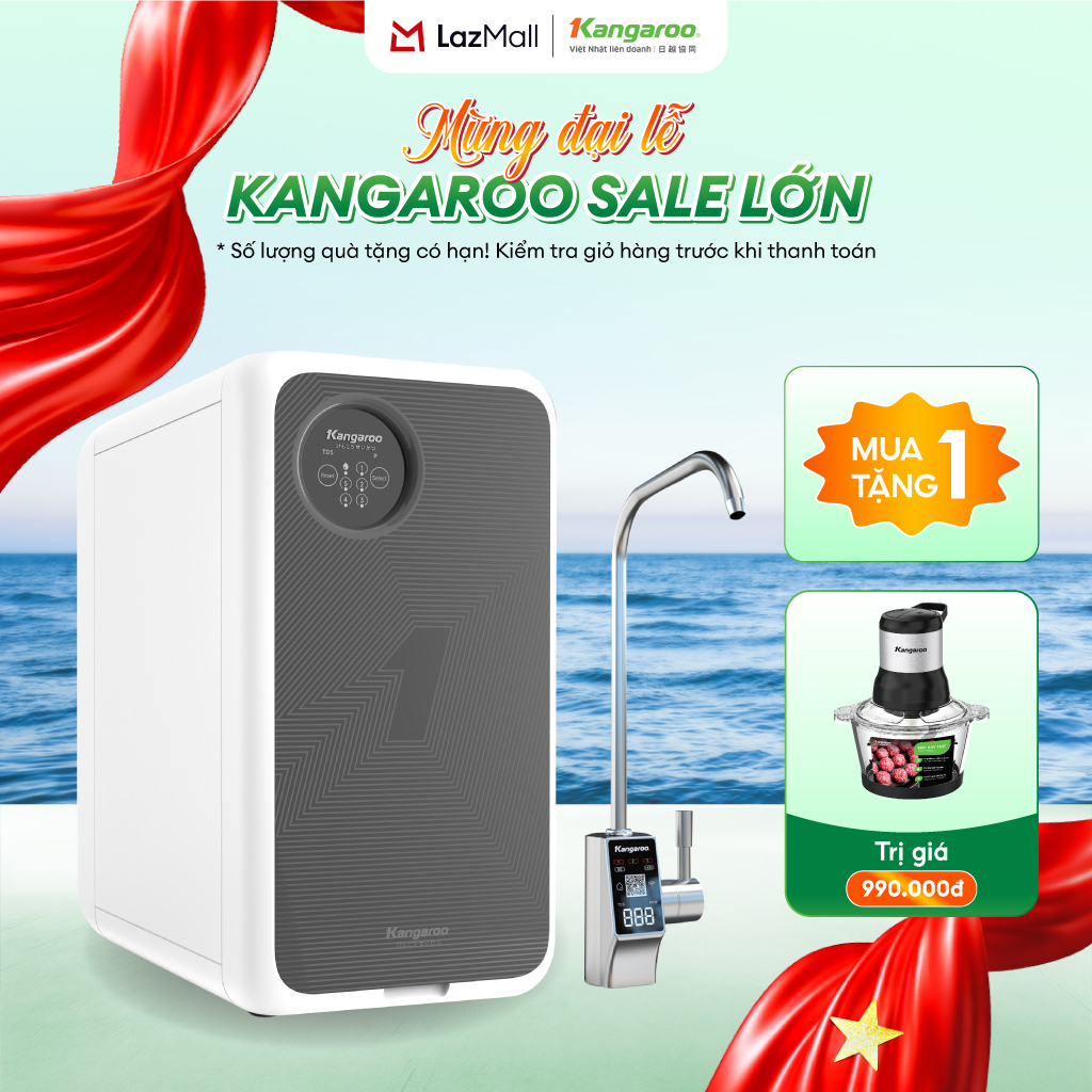 [LẮP ĐẶT MIỄN PHÍ] Máy lọc nước Kangaroo Hydrogen 5 lõi KG400US - vòi cảm ứng công suất lọc 60L/H