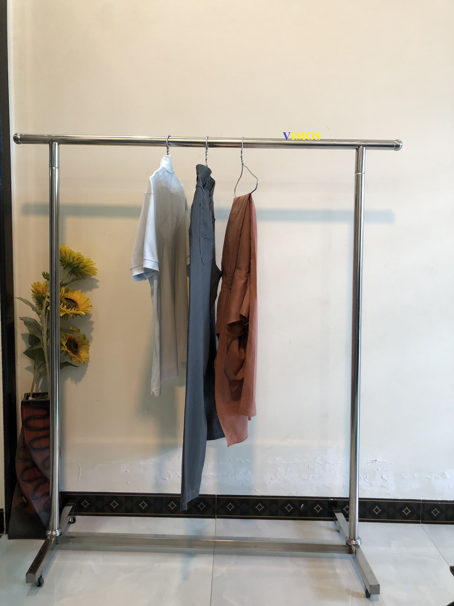 Sào phơi đồ, giàn phơi quần áo inox, chân hộp vuông chắc chắn VIMOS
