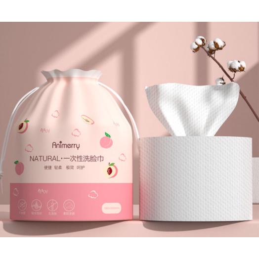 KHĂN MẶT DÙNG 1 LẦN 100% BÔNG TỰ NHIÊN - CUỘN KHĂN GIẤY LAU MẶT ĐA NĂNG KHĂN KHÔ TẨY TRANG -Hồng Animerry