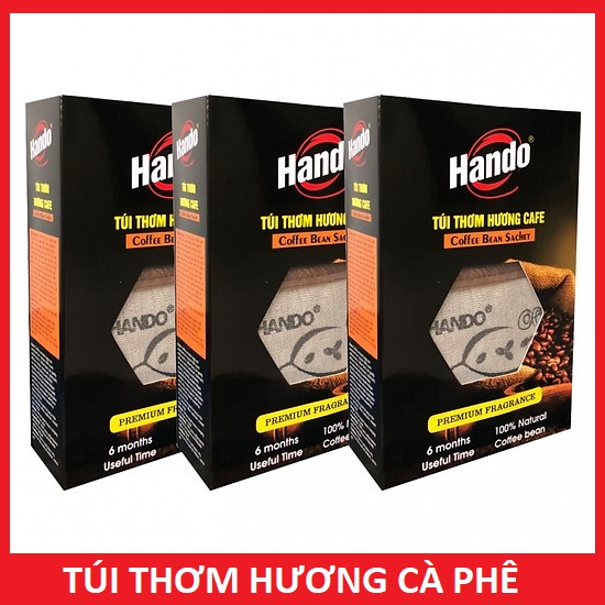 [HCM]Bộ 3 hộp túi thơm hương cà phê Hando 100g khử mùi cho xe hơi GSG786