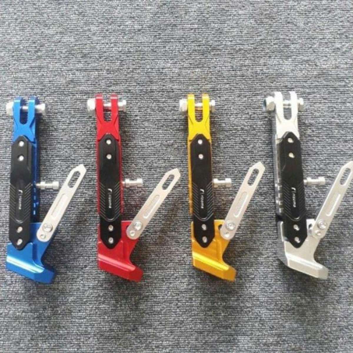 Chân chống cạnh xe máy, có thể thay đổi độ dài, phù hợp nhiều loại xe số, làm bằng hợp kim nhôm