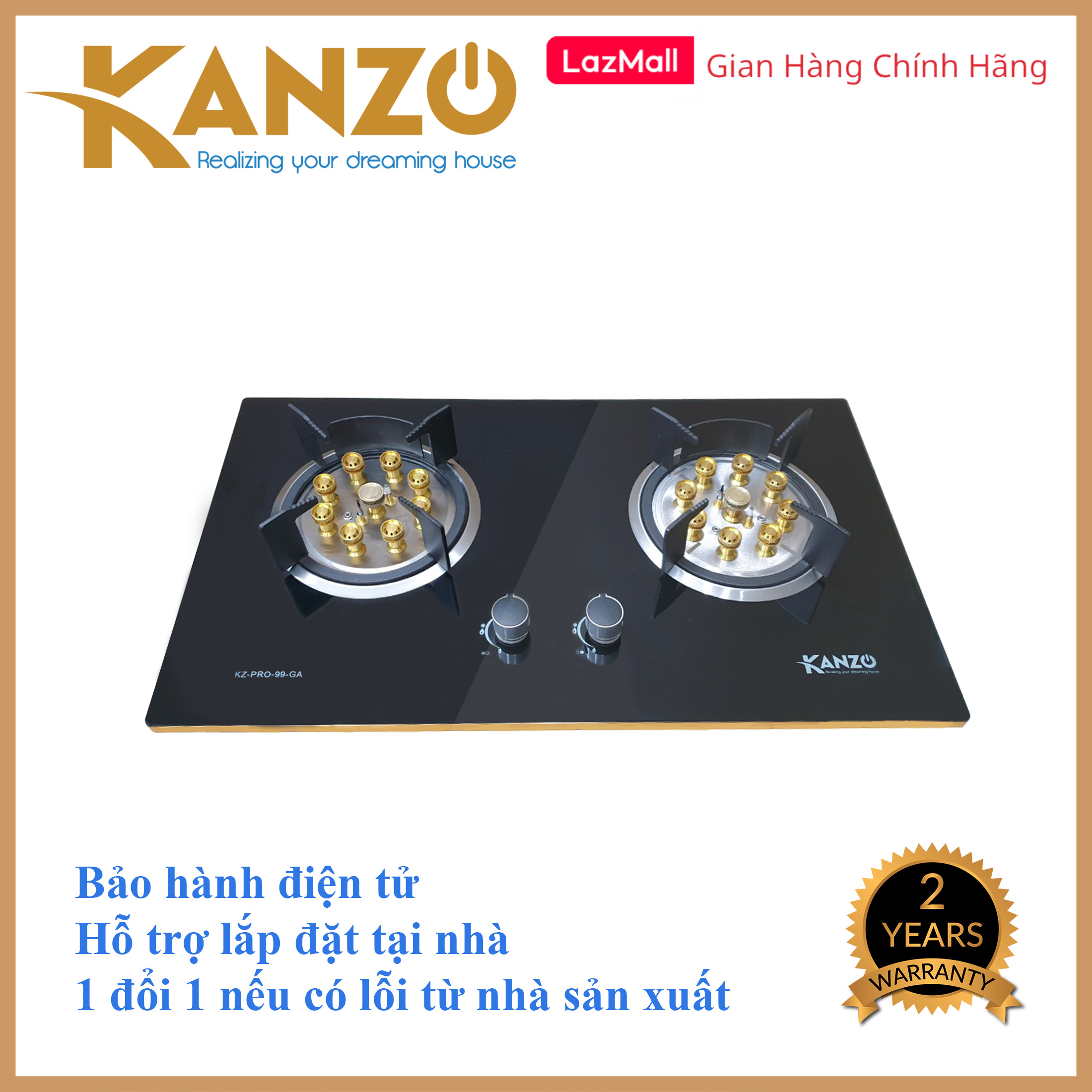 Bếp gas âm cao cấp kanzo kz-pro-99 ga italy technology