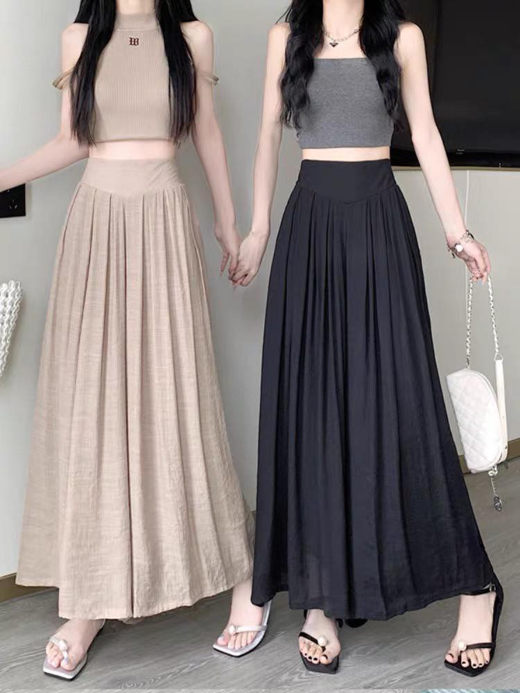 Quần giả váy ống rộng chất Linen mềm mịn thoải mái tôn dáng dễ phối đồ-''MAS- Mã 821E